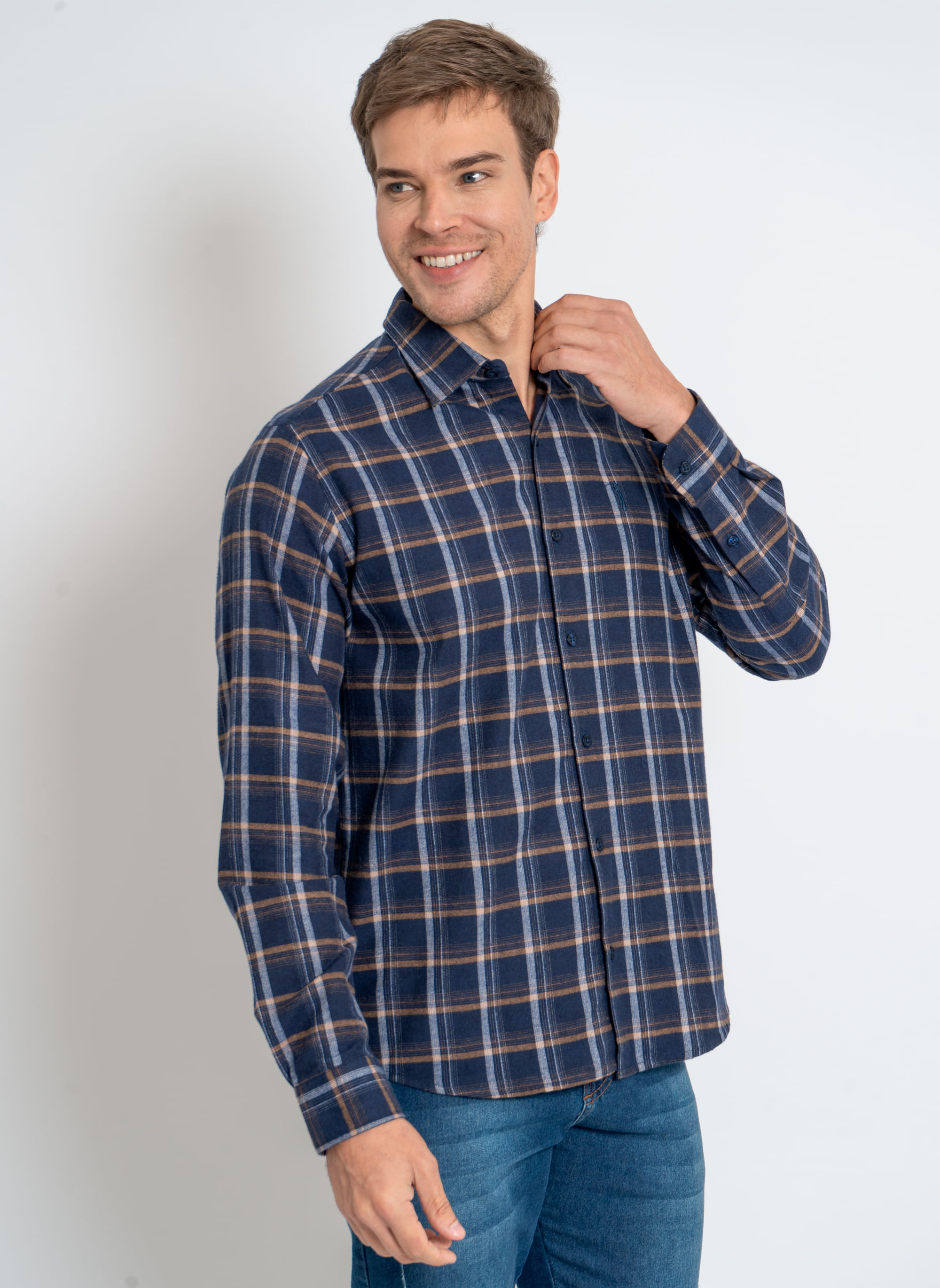 Camisa-Xadrez-Aleatory-Flanela-Soft-Touch-Finn-Marinho-Azul-Marinho-G