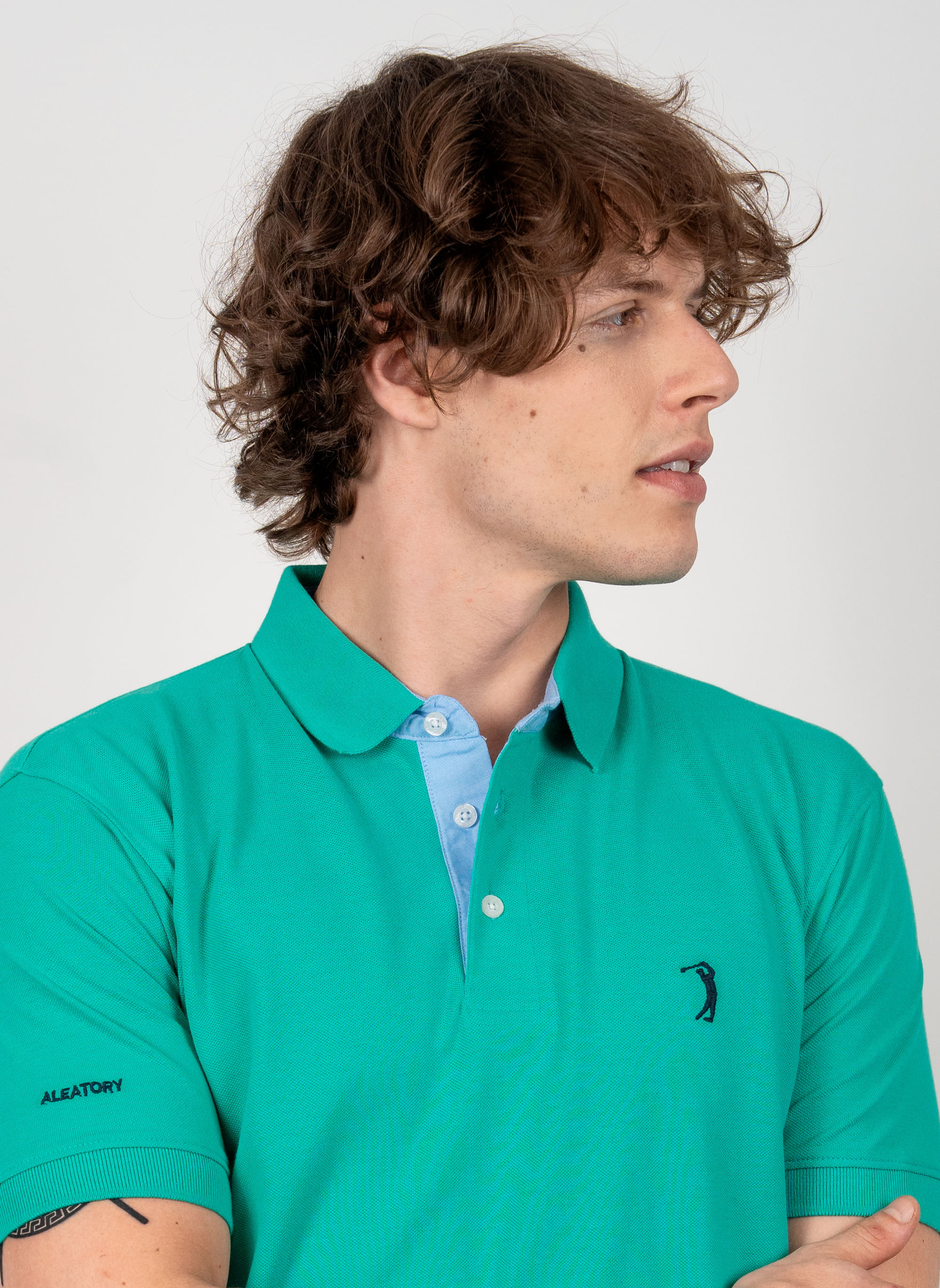 Camisa-Polo-Verde-Lisa-Aleatory-Verde-P