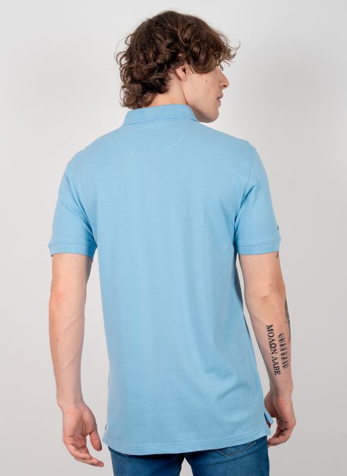 Camisa Polo Azul Sky Lisa Aleatory