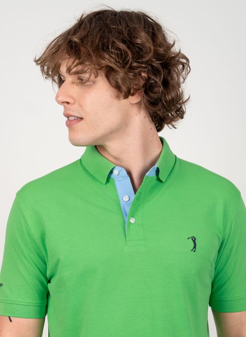 Camisa Polo Verde Limão Lisa Aleatory