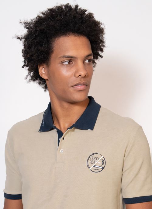 Polo Aleatory Piquet Classic Sport Bege