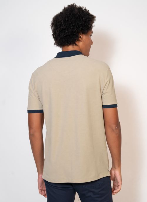 Polo Aleatory Piquet Classic Sport Bege