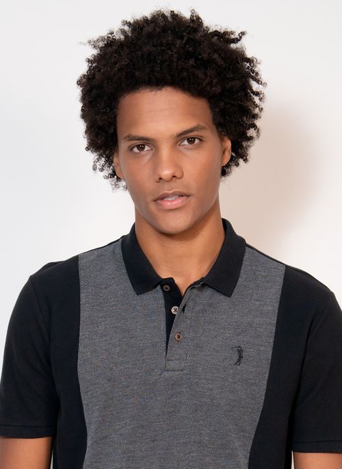 Polo Aleatory Piquet Recortada Lux Preta