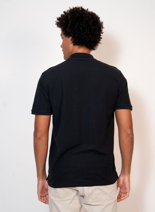 Polo Aleatory Piquet Recortada Lux Preta