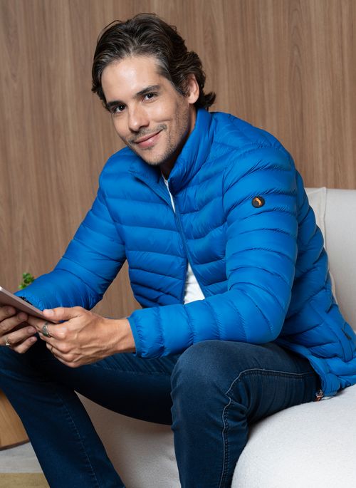 Jaqueta Aleatory Puffer Heat Azul