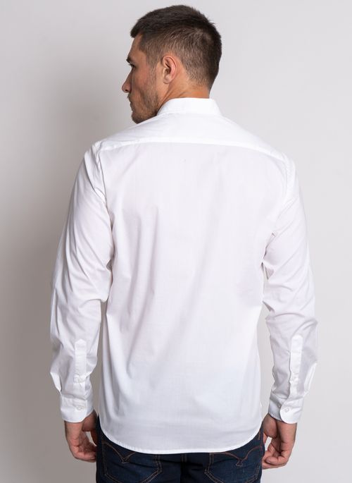 Camisa Aleatory Slim Fit Lisa Lycra Branco
