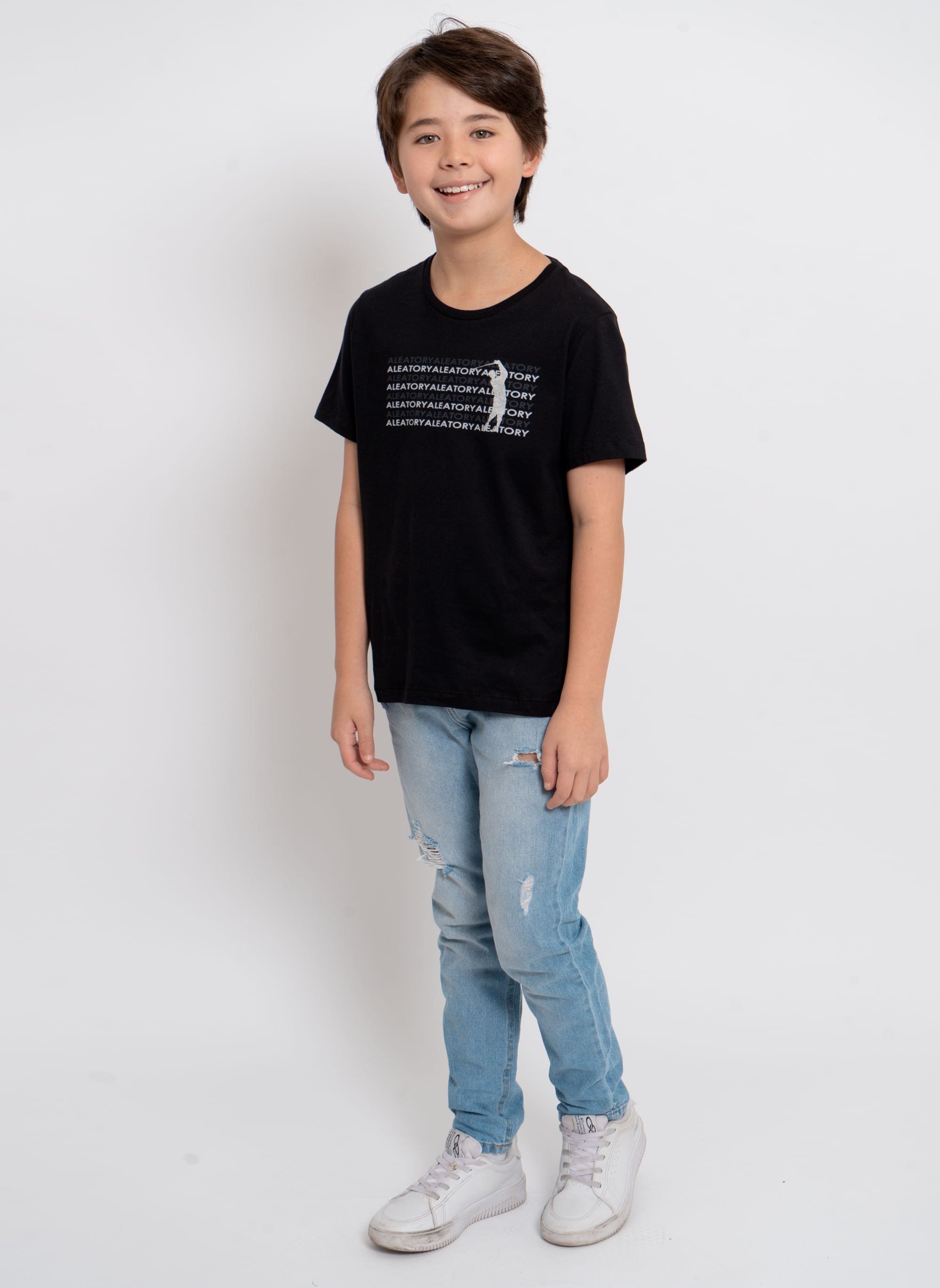 Camiseta-Estampada-Aleatory-Infantil-Club-Preta-Preto-2