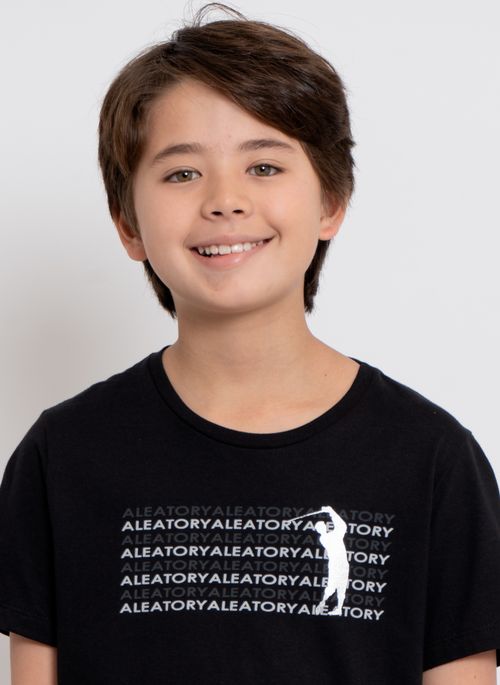 Camiseta Estampada Aleatory Infantil Club Preta