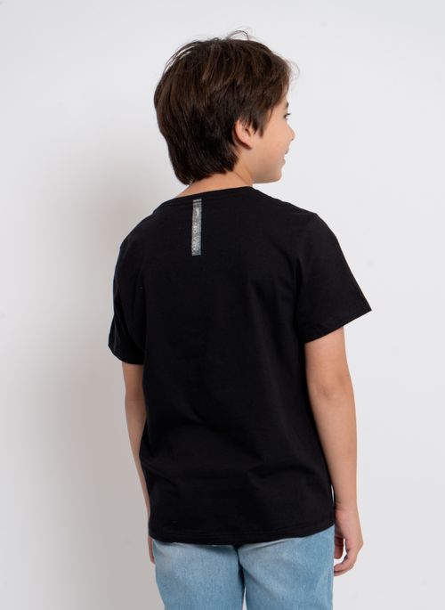 Camiseta Estampada Aleatory Infantil Club Preta