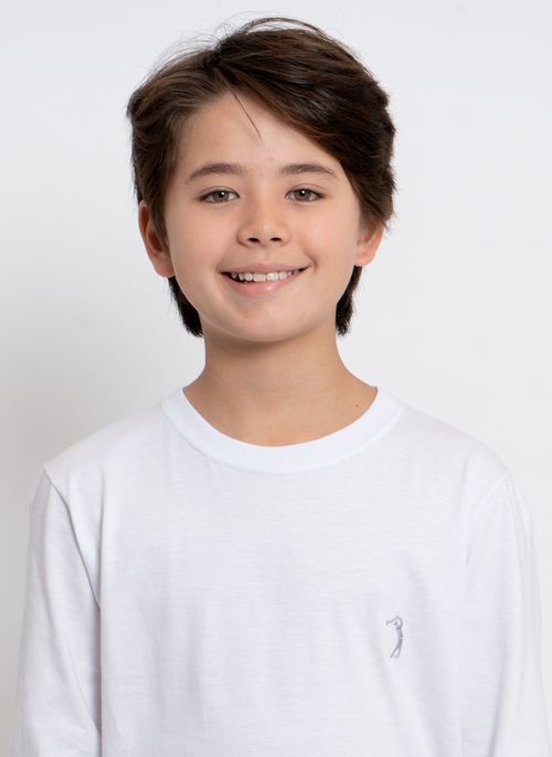 Camiseta Aleatory Infantil Lisa Manga Longa Freedom Branca