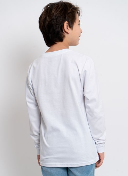 Camiseta Aleatory Infantil Lisa Manga Longa Freedom Branca