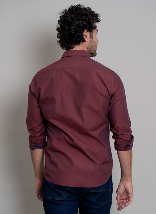 Camisa Signature Manga Longa Sing Vinho