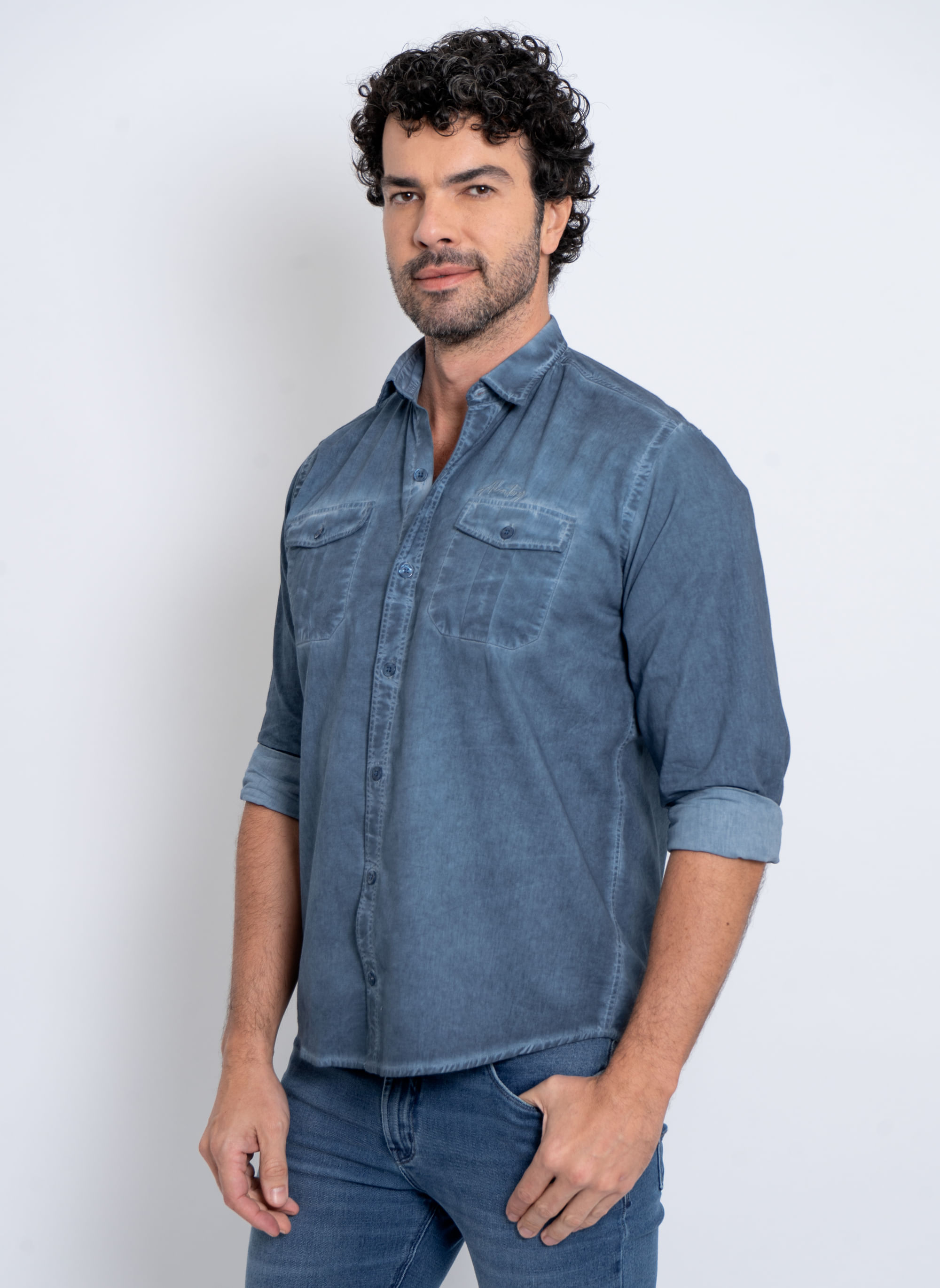 Camisa-Aleatory-ML-Tinturada-Azul-Azul-M