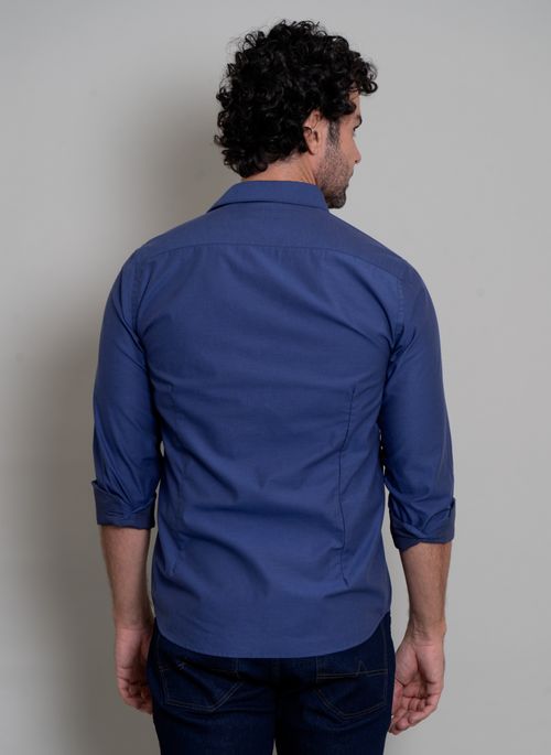 Camisa Signature Manga Longa Sing Azul