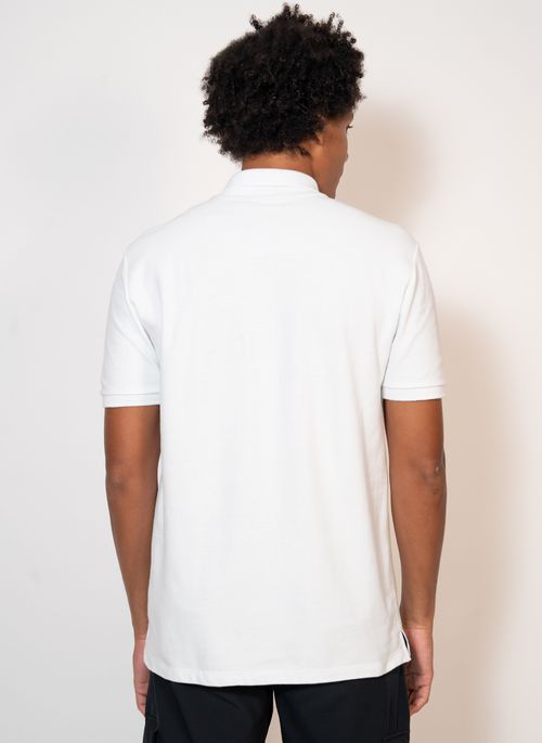 Camisa Polo Aleatory Piquet Minimal Branca