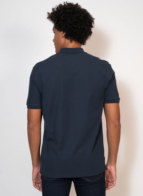 Camisa Polo Aleatory Piquet Minimal Marinho