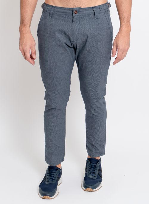 Calça Sarja Aleatory Ajuste Lateral Marinho