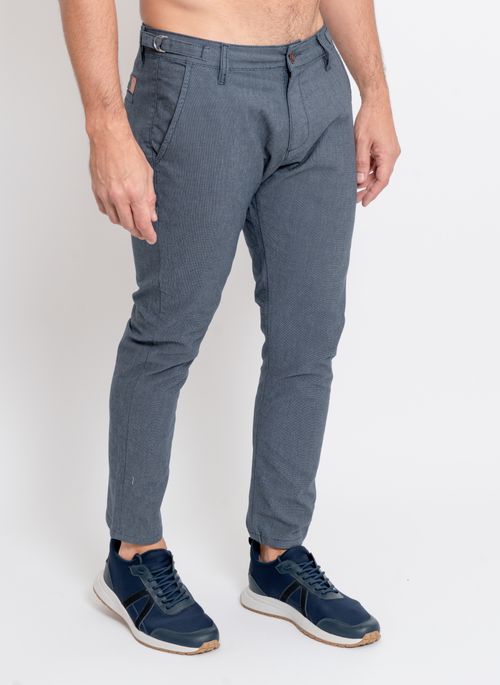 Calça Sarja Aleatory Ajuste Lateral Marinho