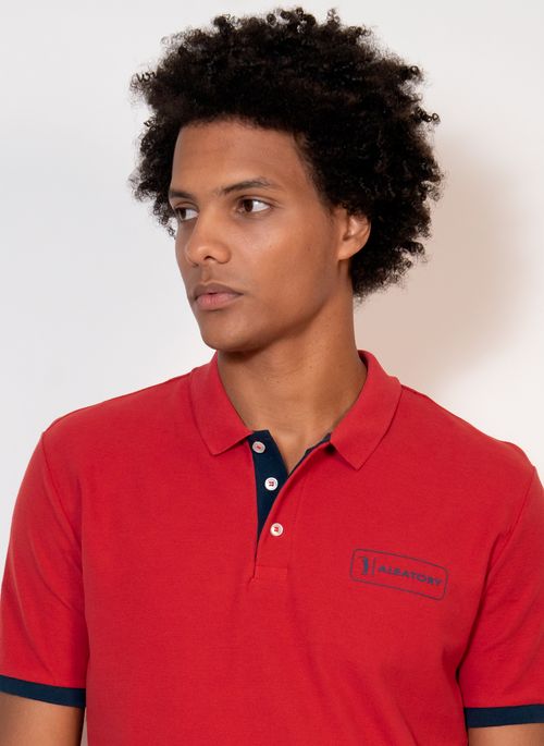 Camisa Polo Recortada Aleatory Hyper Piquet Vermelha