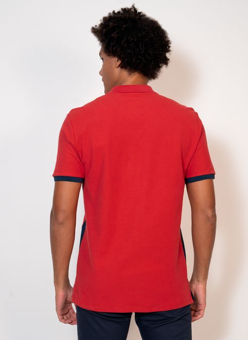 Camisa Polo Recortada Aleatory Hyper Piquet Vermelha