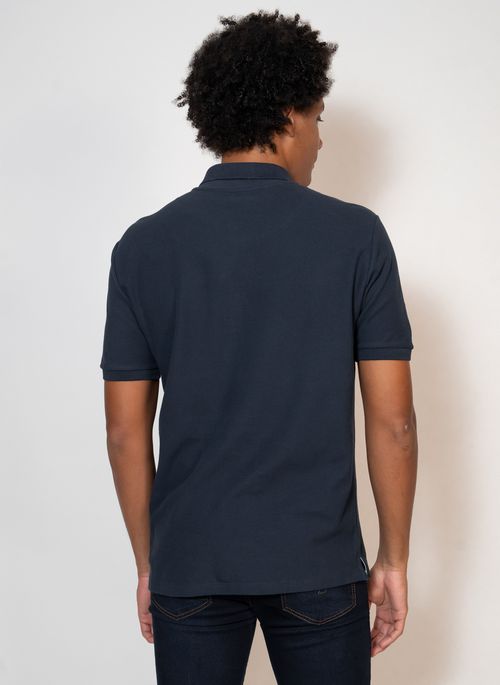 Camisa Polo Aleatory Piquet Recortada Golden Marinho