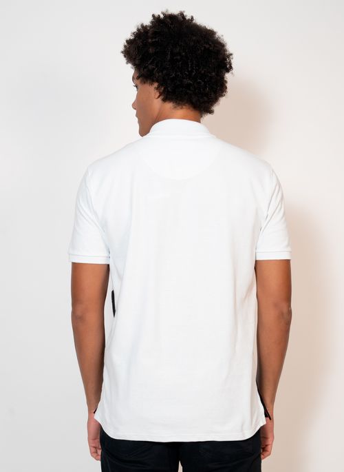 Camisa Polo Aleatory Piquet Recortada Golf Premium Branca