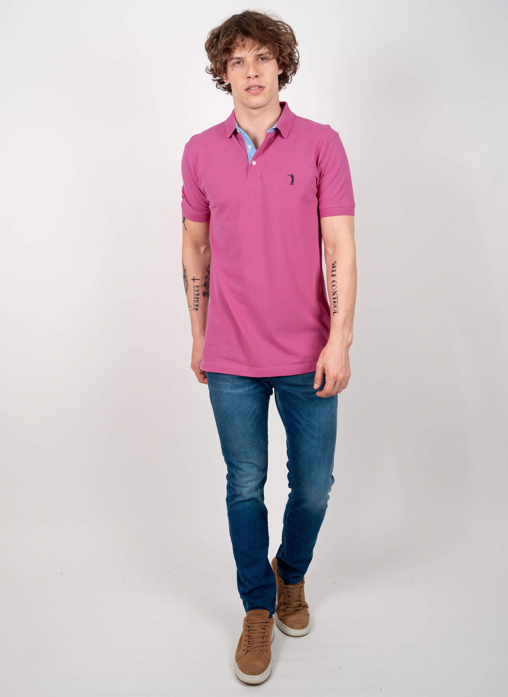 Camisa-Polo-Violeta-Lisa-Aleatory-Rosa-P