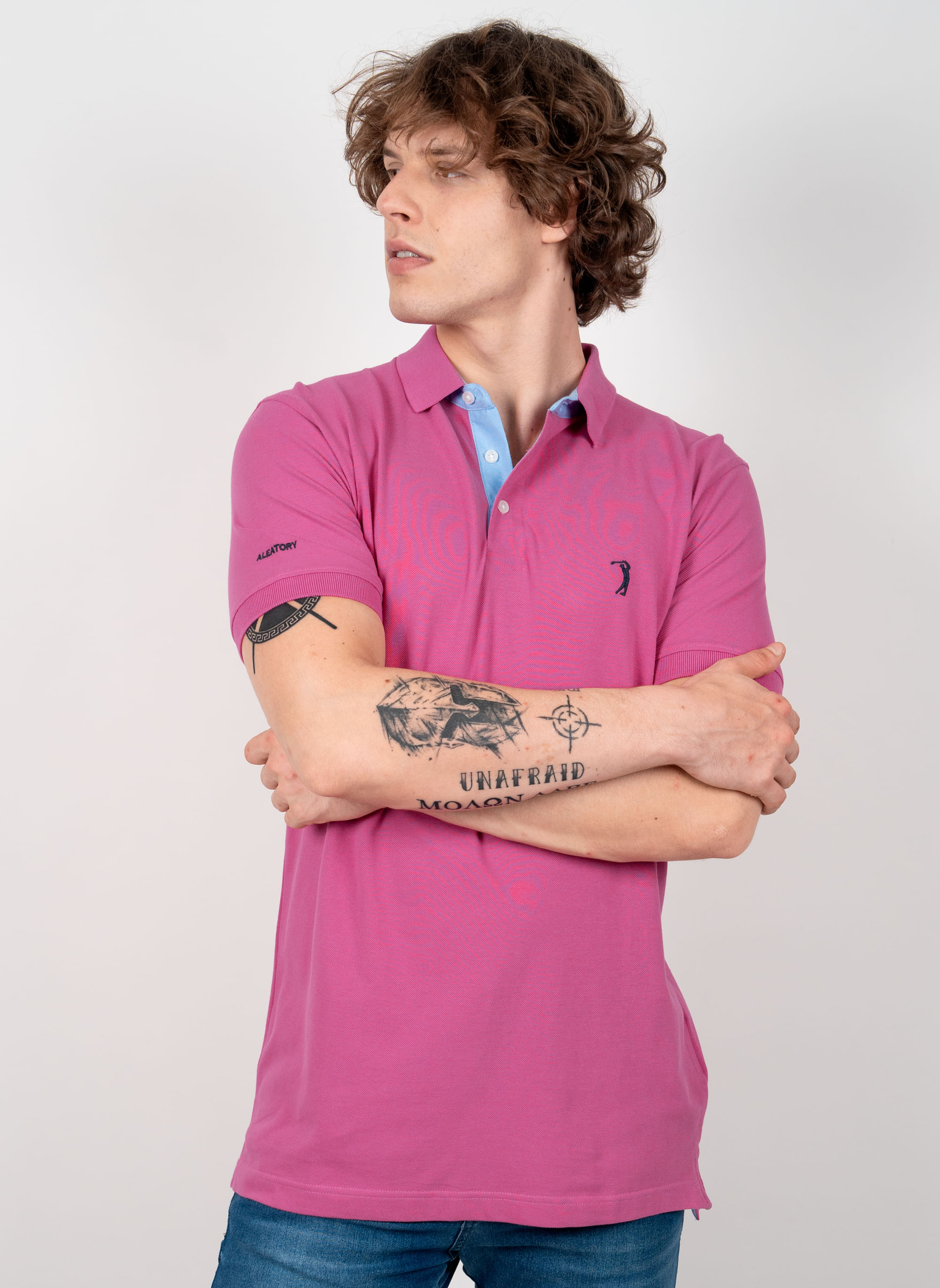 Camisa-Polo-Violeta-Lisa-Aleatory-Rosa-P