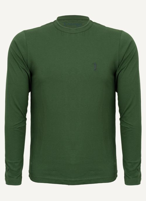 Camiseta Aleatory Básica Manga Longa Freedom Verde Militar