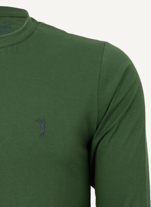 Camiseta Aleatory Básica Manga Longa Freedom Verde Militar