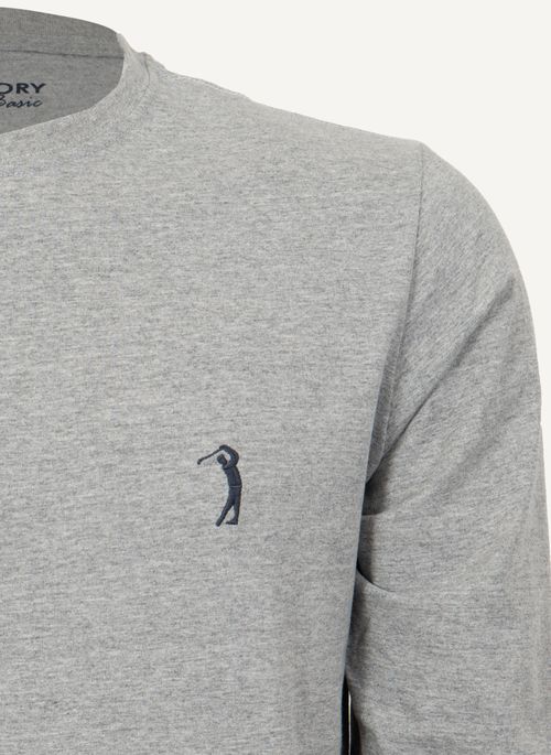 Camiseta Aleatory Básica Manga Longa Freedom Cinza