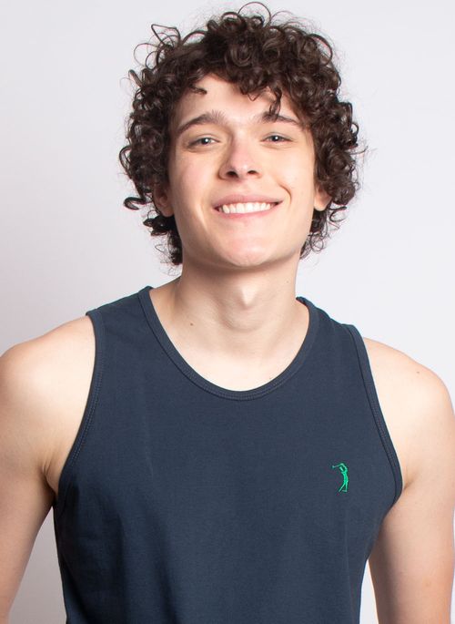 Camiseta Regata Aleatory Básica Azul Marinho