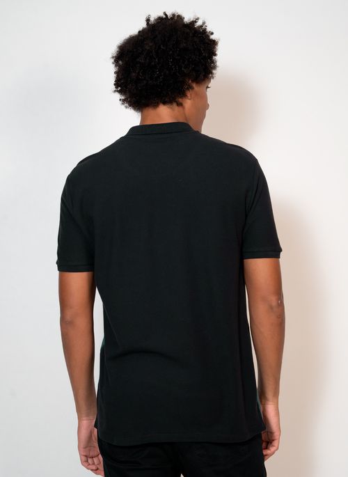 Camisa Polo Recortada Aleatory Hyper Piquet Preta