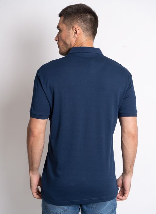 Camisa Polo Aleatory Lisa Algodão Pima Marinho