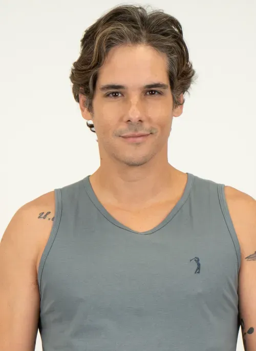 Camiseta Regata Aleatory Básica Chumbo