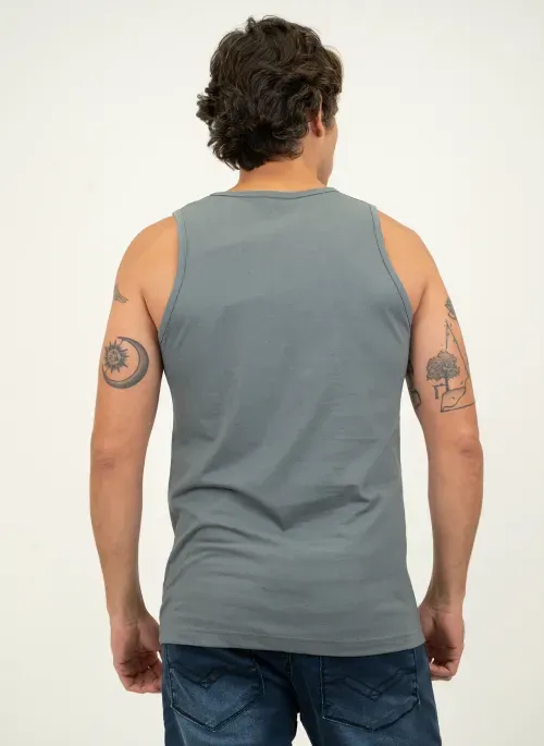 Camiseta Regata Aleatory Básica Chumbo