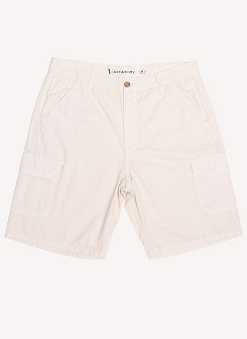 Bermuda Sarja Cargo Aleatoy Off-White