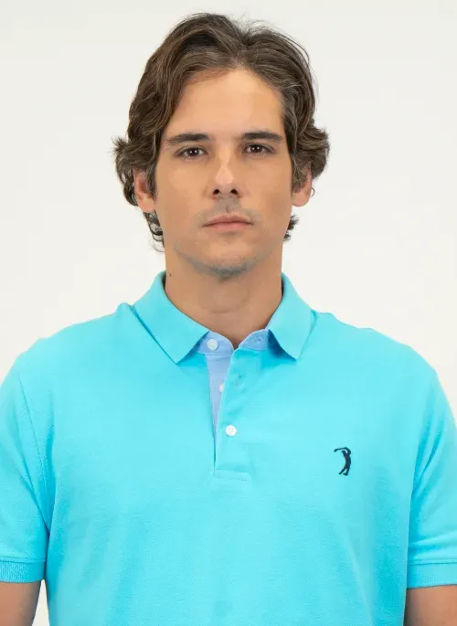 Camisa Polo Aquarius Blue Lisa Aleatory
