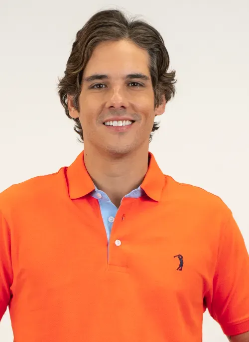 Camisa Polo Flame Orange Lisa Aleatory
