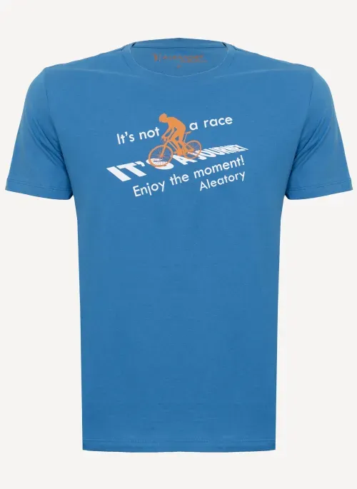 Camiseta Estampada Aleatory Bike Azul