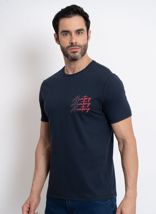 Camiseta Estampada Aleatory Gradient Marinho