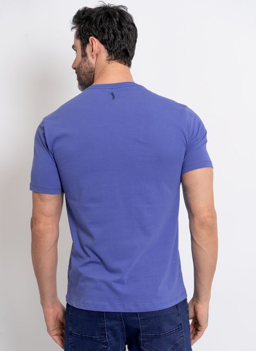 Camiseta Estampada Aleatory Strap Azul Royal