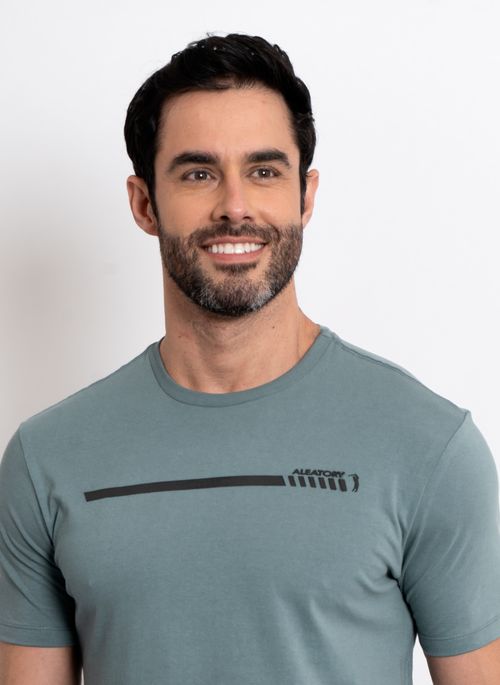 Camiseta Estampada Aleatory Bars Cinza