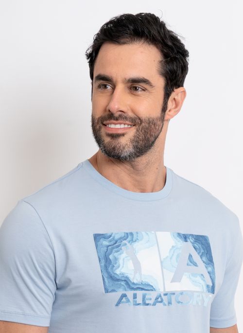Camiseta Estampada Aleatory Marble Azul Sky