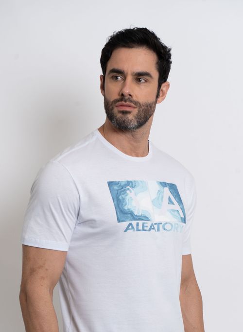 Camiseta Estampada Aleatory Marble Branca