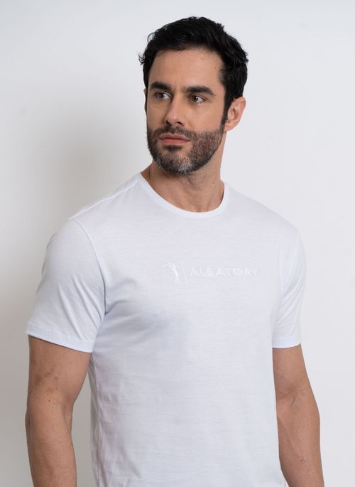 Camiseta Aleatory Logo Bordado Branco