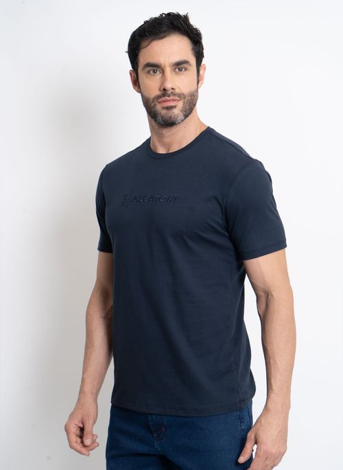 Camiseta Aleatory Logo Bordado Marinho