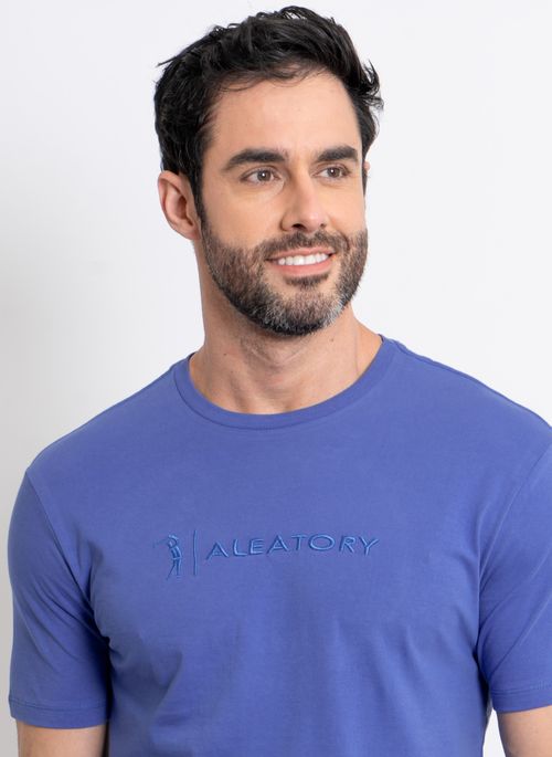 Camiseta Aleatory Logo Bordado Azul Royal