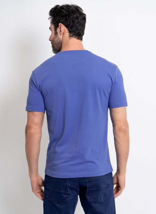 Camiseta Aleatory Logo Bordado Azul Royal