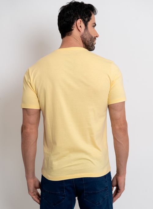 Camiseta Aleatory Logo Bordado Amarelo